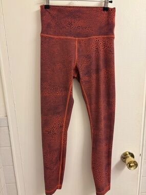 Lululemon athletica Orange/black High-Rise Leggings with Textured Waistband